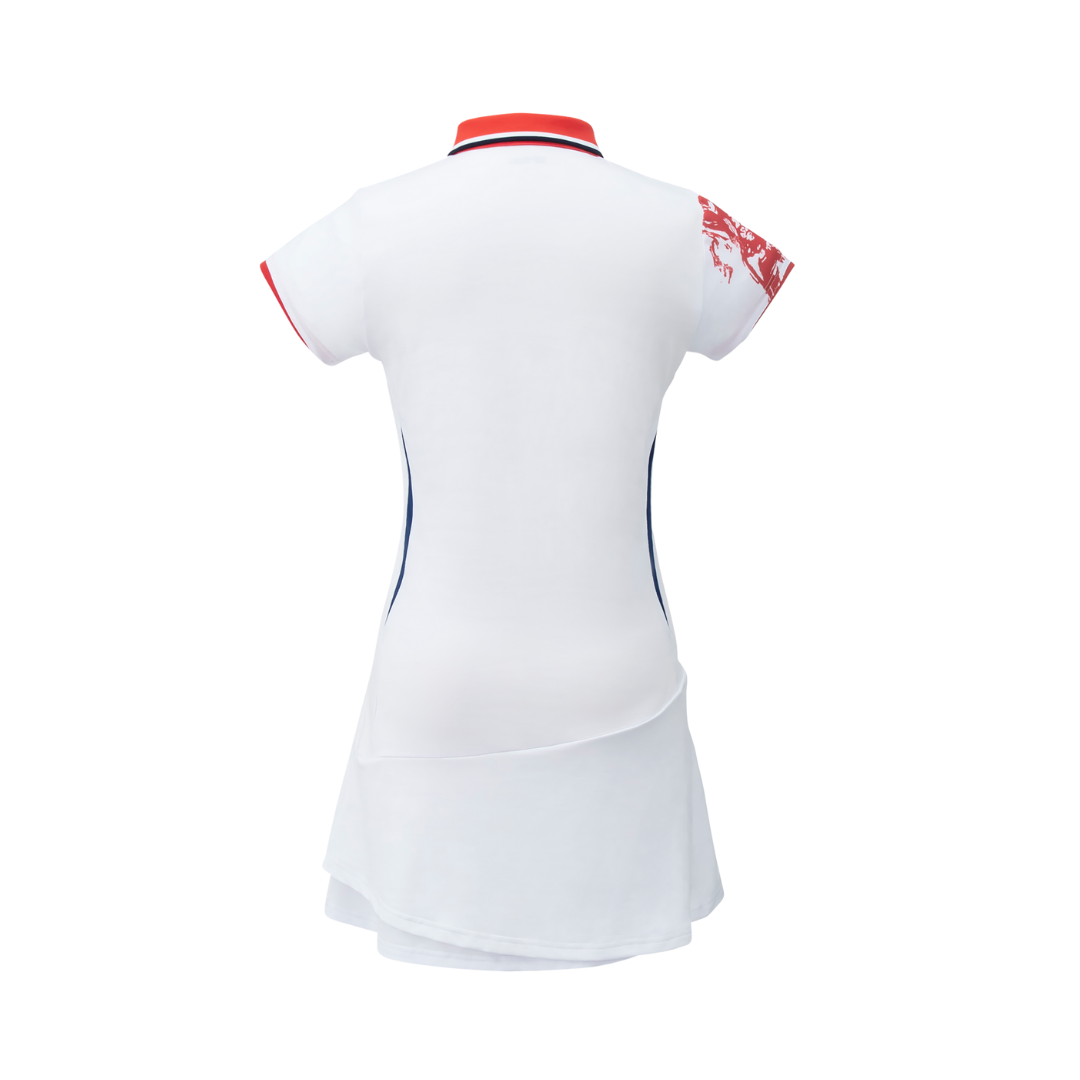 Yonex 20680EX women's badminton dress in white, back view