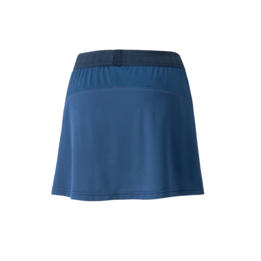 Yonex 26092EX women's badminton skirt in dark blue, back view