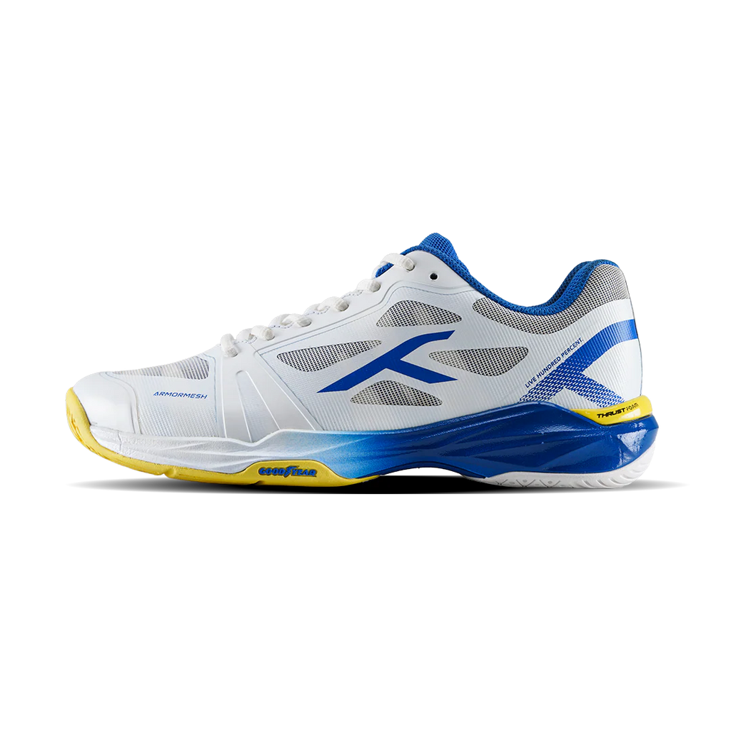 Hundred Phenom (White/Blue/Yellow) Badminton Shoes