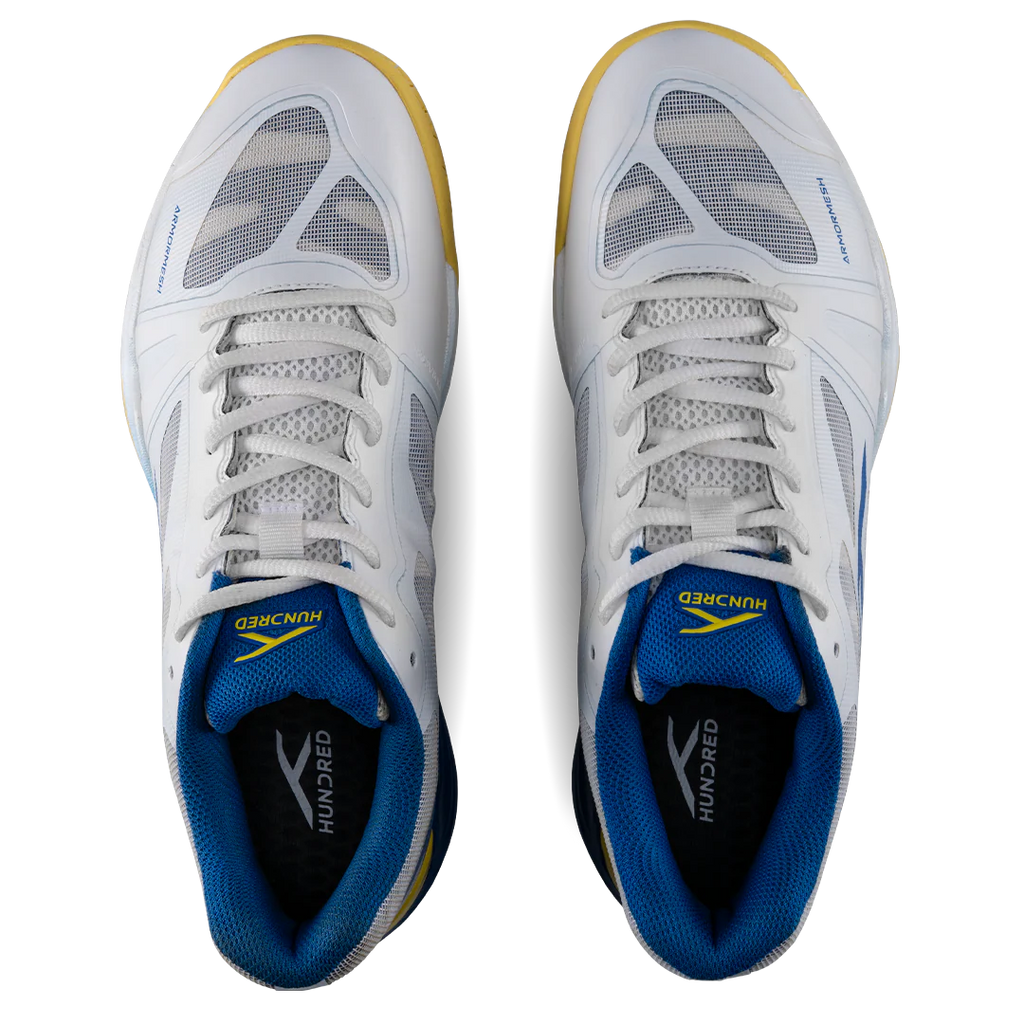 Hundred Phenom (White/Blue/Yellow) Badminton Shoes
