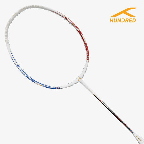 Hundred Flareon Typhoon (White/Red/Blue) (Pre-Strung) Badminton Racket