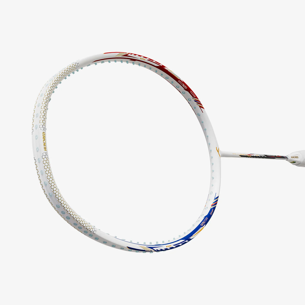 Hundred Flareon Typhoon (White/Red/Blue) (Pre-Strung) Badminton Racket