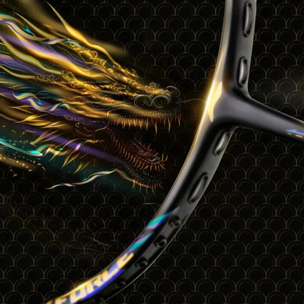 Li-Ning AxForce 100 Qilin (Gold/Blue/Black) Badminton Racket