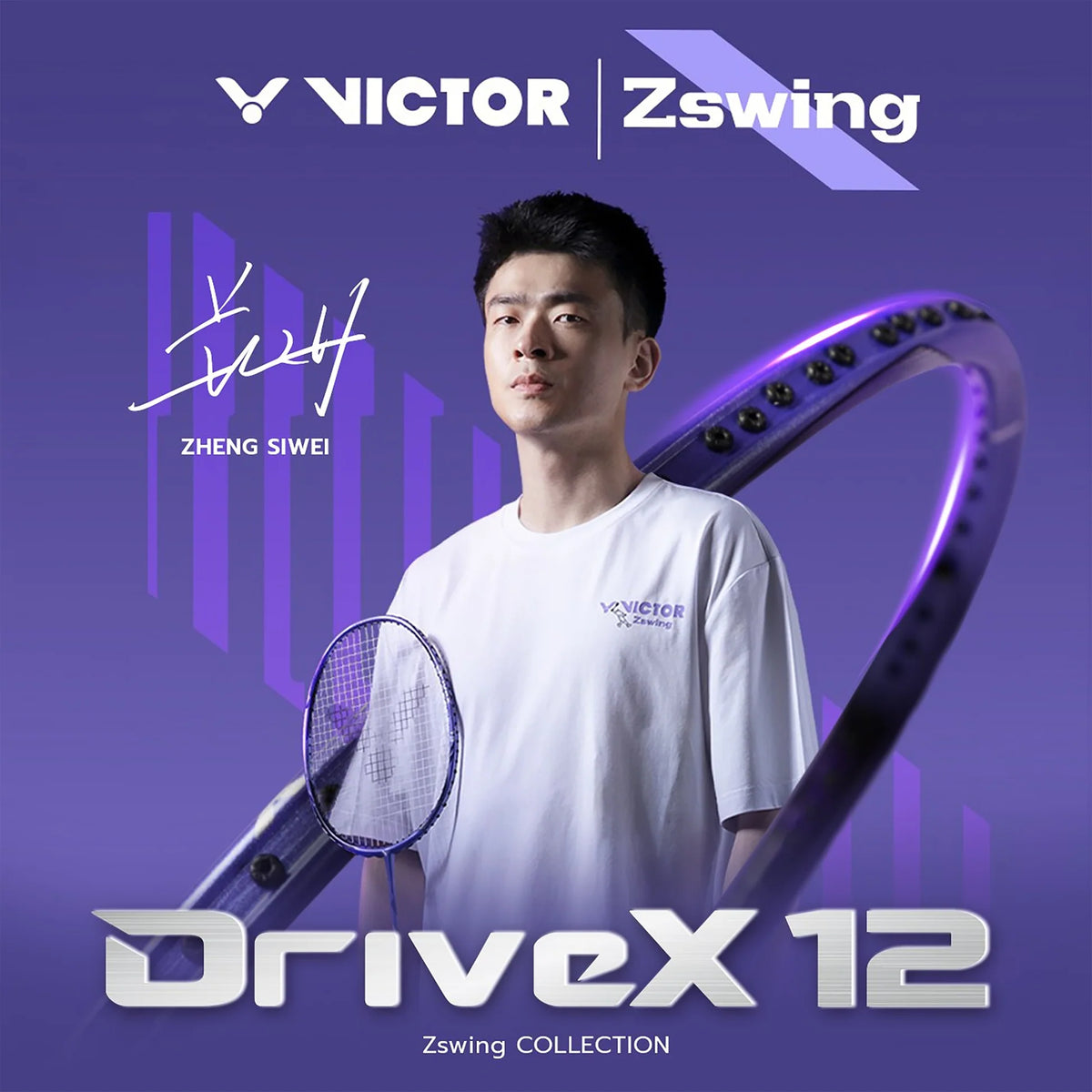 Victor x ZSW Collection Racket DriveX 12 ZSW J (Bold Purple)