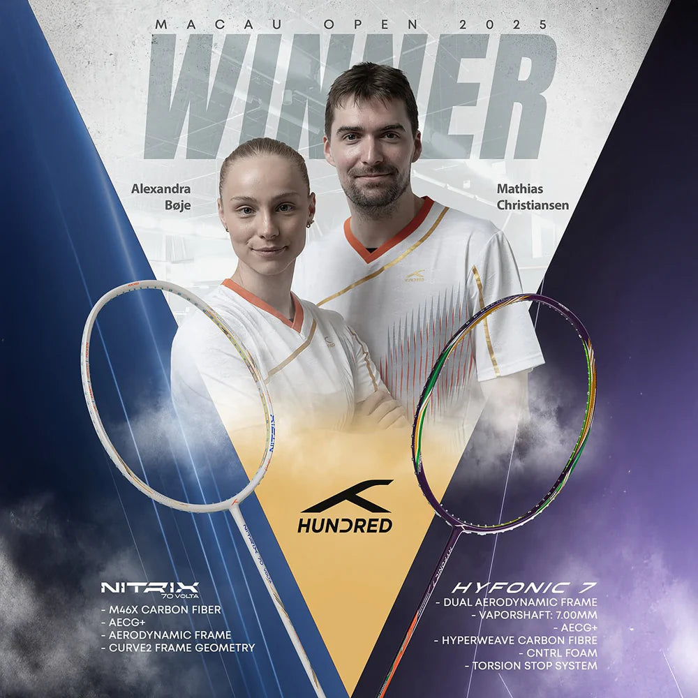 Hundred Nitrix 70 Volta (White/Copper) Badminton Racket