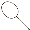 Hundred Battle 700 4U badminton racket in Black/Gold/Blue, full racket view