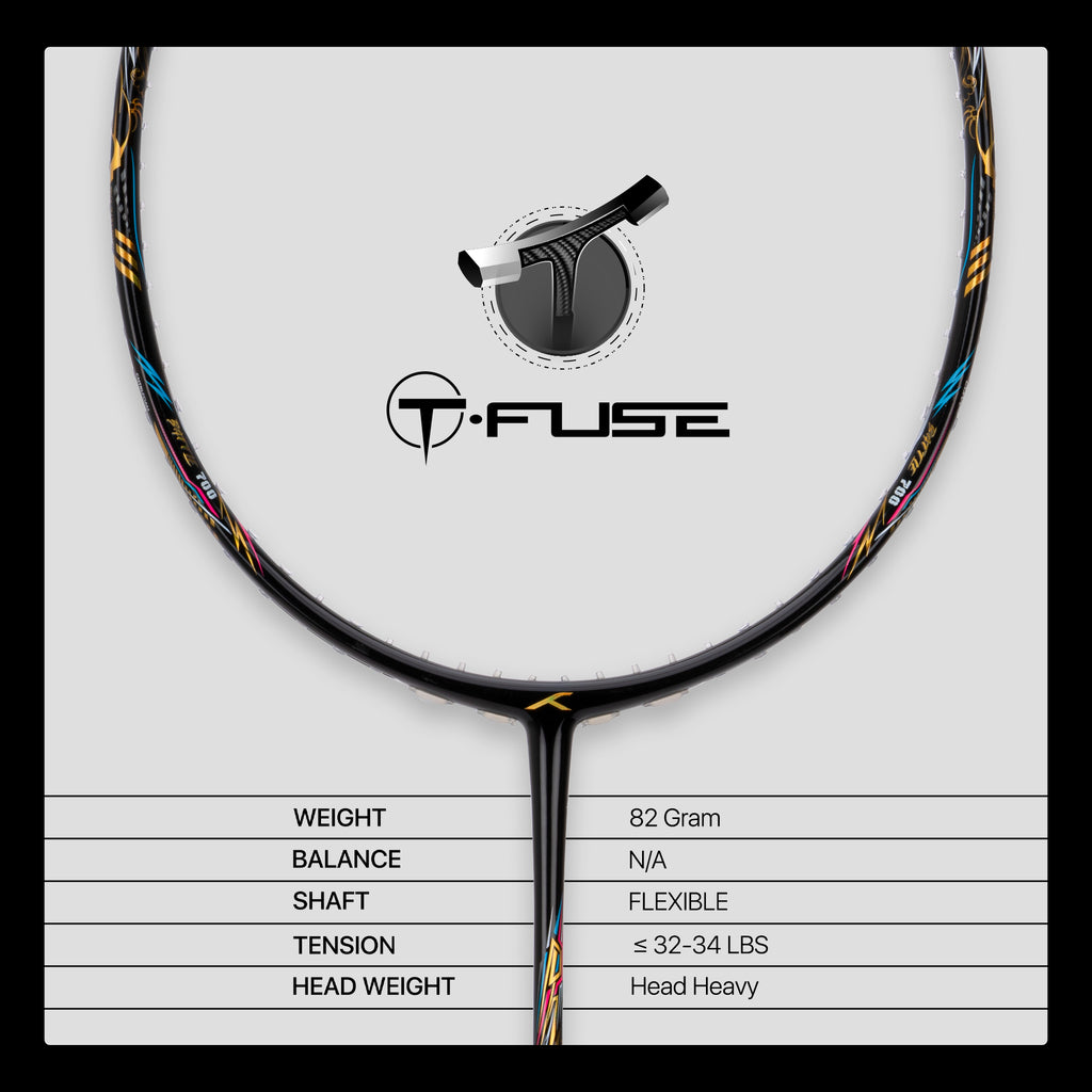 Hundred Battle 700 T-Fuse joint and specifications: 82 g, flexible shaft, 32-34 lbs max tension, head heavy