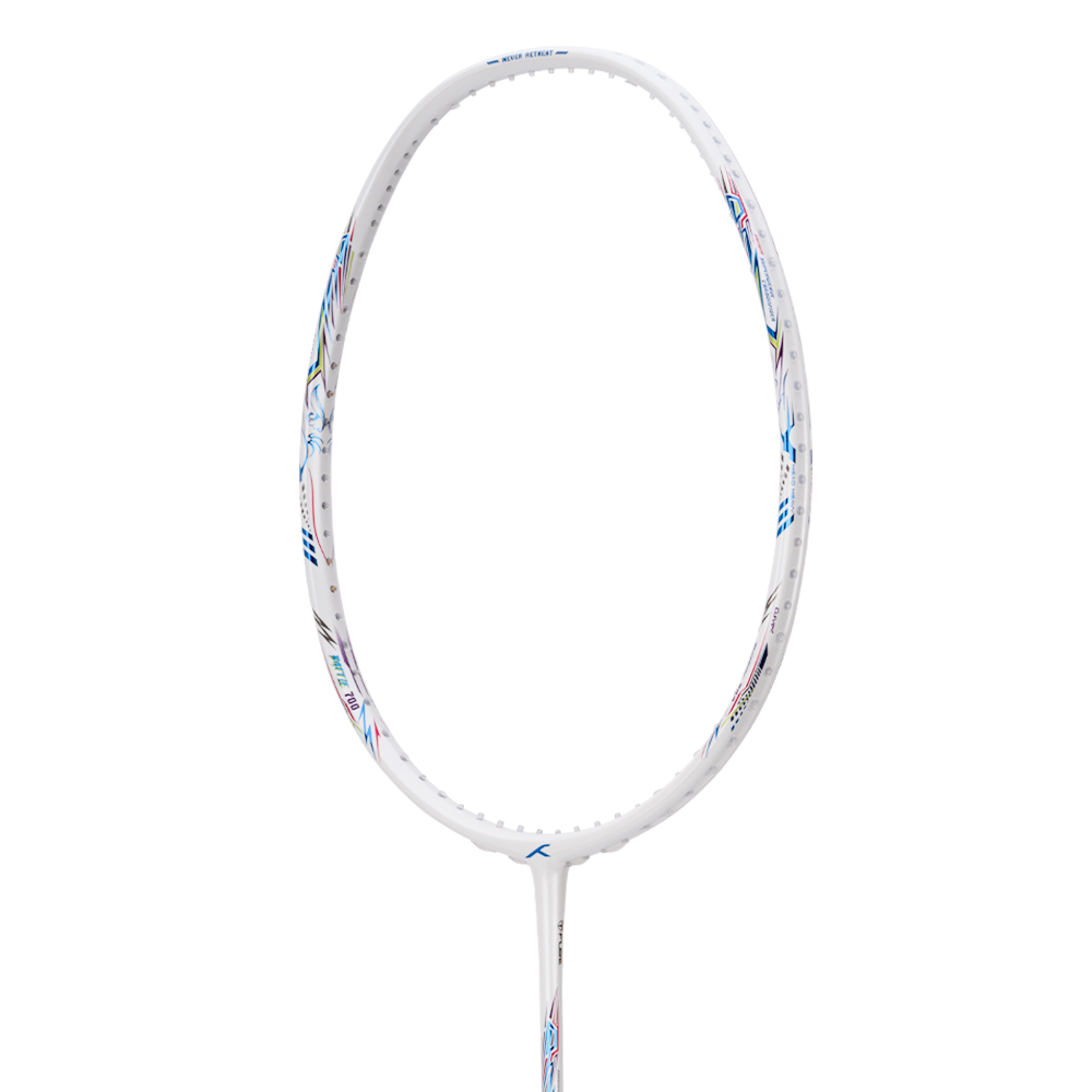 Hundred Battle 700 white racket head, angled view