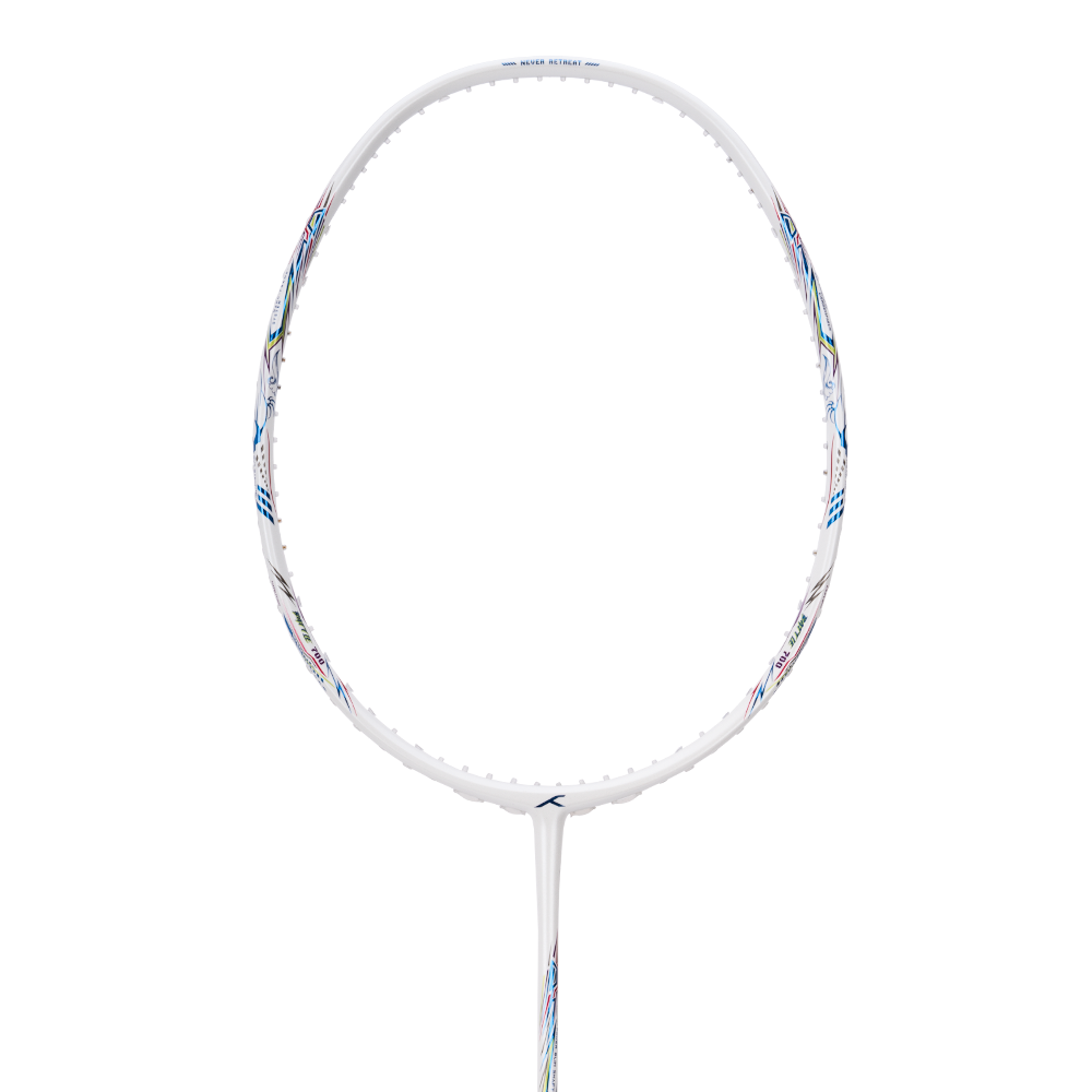 Hundred Battle 700 white racket head, front view showing isometric frame