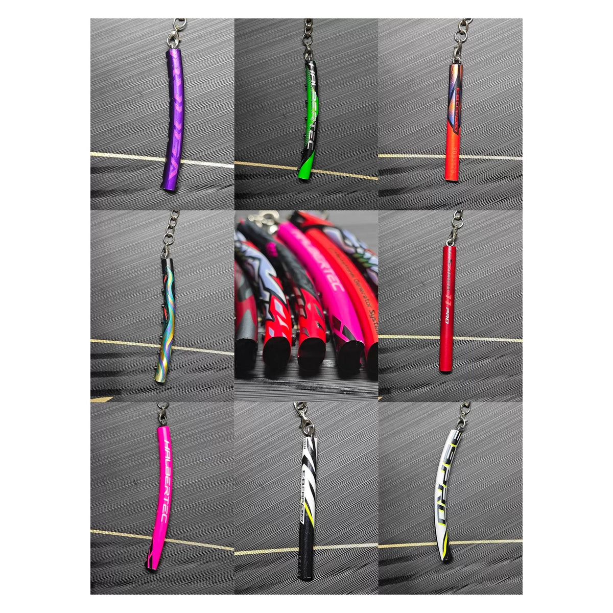 Li-Ning badminton racket parts keychain, nine colour options