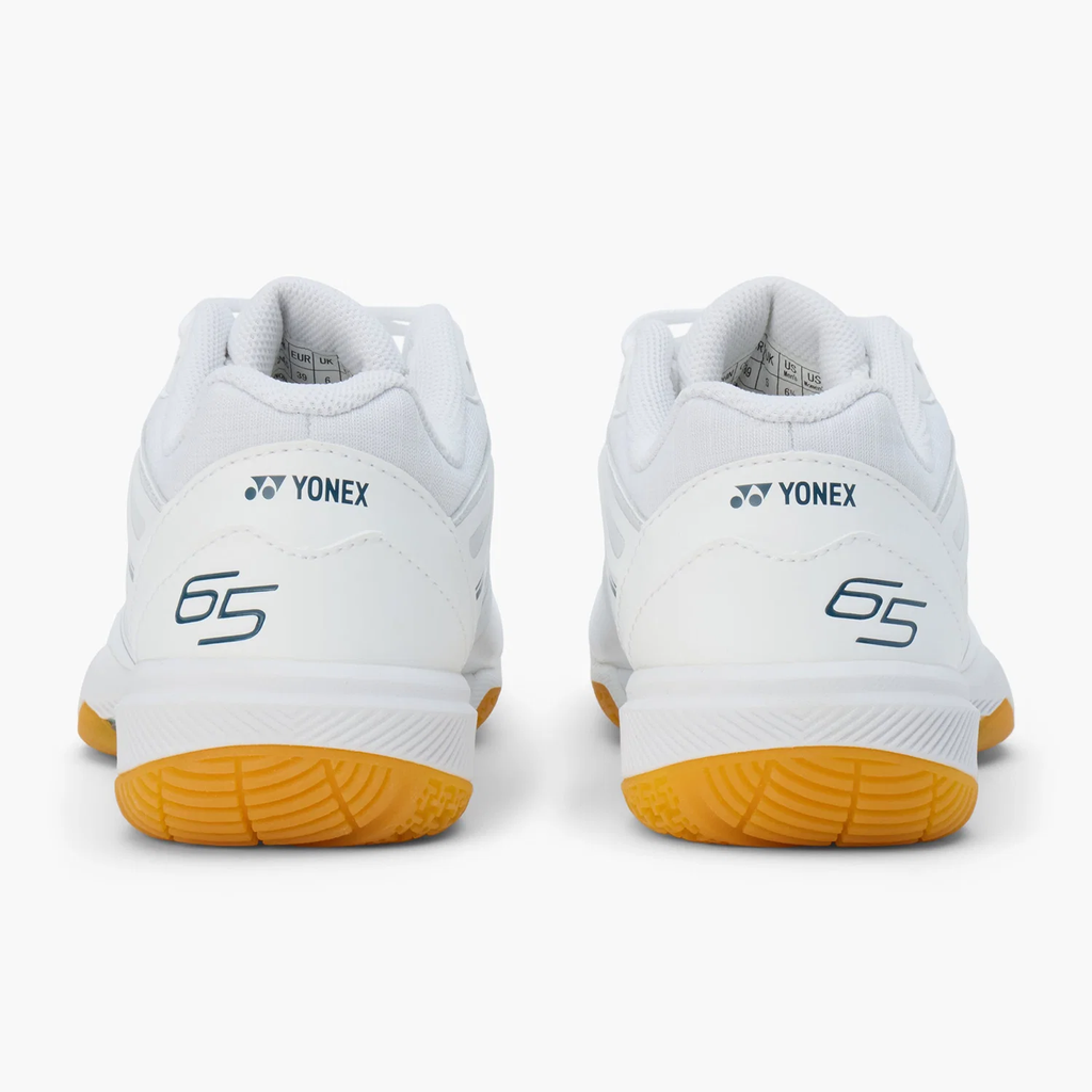 Yonex Power Cushion 65 Z4 white badminton shoe, heel view of both shoes