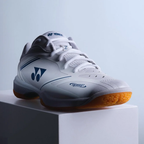 Yonex Power Cushion 65 Z4 white badminton shoe, angled studio shot